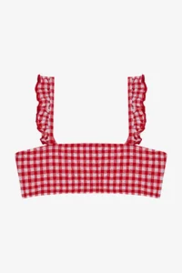 Penti Girl's Gigham Checked Ruffle Bandeau Bikini Set - Image 2