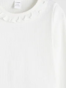 LCW Kids Ecru Crew Neck Basic Girls' T-Shirt - Image 5