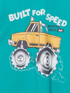 LCW Kids Green Crew Neck Printed Boys' T-Shirt - Image 2
