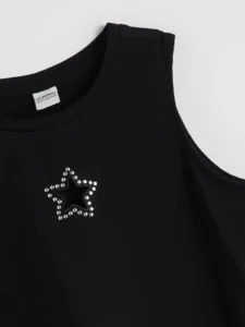 LCW Kids Black Crew Neck Rocky Girls' Tank Top - Image 2