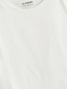 LCW Kids White Crew Neck Plain Girls' Tank Top - Image 2