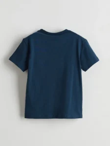 LCW Kids Indigo Crew Neck Jaws Printed Combed Cotton Boys' T-Shirt - Image 2