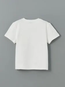 LCW Kids White Crew Neck Printed Boys' T-Shirt - Image 2