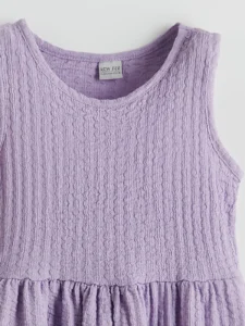 Crew Neck Girls Kids Dress - Image 3
