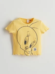 LCW Kids Yellow Tweety Printed Girls' T-Shirt