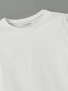 LCW Kids White Crew Neck Girls' T-Shirt - Image 2