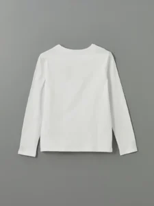 LCW Kids White Crew Neck Girls' T-Shirt - Image 3