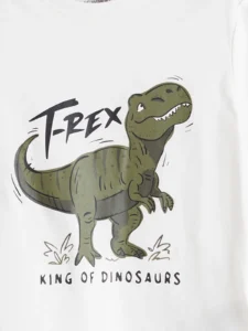 LCW Kids White Dinozor Printed Boys' T-Shirt - Image 4