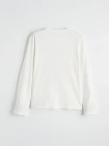 LCW Kids White Crew Neck Printed Girls' T-Shirt - Image 4