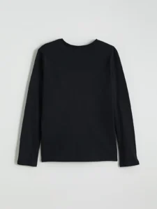 LCW Kids Black Crew Neck Basic Girls' T-Shirt - Image 3