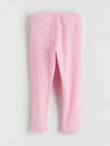 LCW Kids Pink Elastic Waist Girls' Ribbed Leggings - Image 2