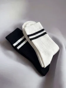 LCW Kids Ecru Striped Girls' Diz Six Socks 2 Sets