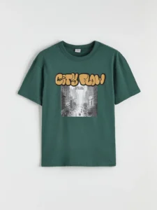 LCW Kids Green Crew Neck Printed Boys' T-Shirt - Image 2