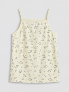 LCW Kids Yellow Square Neck Girls' Rope Sleeveless Tank Top