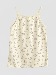 LCW Kids Yellow Square Neck Girls' Rope Sleeveless Tank Top - Image 2