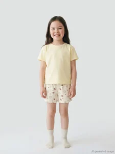 LCW Kids Ecru Printed Combed Cotton Girls' Pajamas Bottom