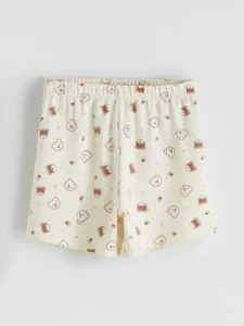 LCW Kids Ecru Printed Combed Cotton Girls' Pajamas Bottom - Image 2