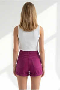 Olalook Women's Plum-Folded Pocket Shorts - Image 5