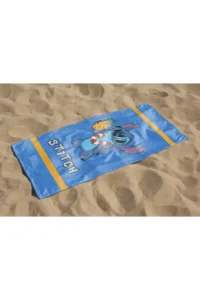 Erays Home Stitch Patterned Printed Beach Towel Cotton Children's Beach Towel Sea Towel - Image 2