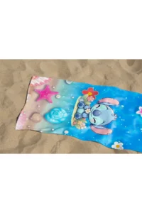 Erays Home Stitch Patterned Digital Printed Children's Beach Towel Cotton Beach Towel Sea Towel - Image 3