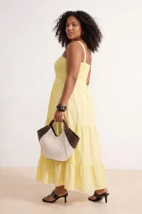 Trendyol Curve Yellow Weaving Plus Size Dress - Image 4