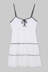 Trendyol Curve WHITE Lined Thin Sleeveless Bias Detailed Knitting Plus Size Dress - Image 4