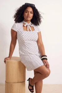 Trendyol Curve Multicolored Weaving Plus Size Dress