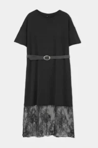 Trendyol Curve Black Lace Detailed Knitting Plus Size Dress - Image 5