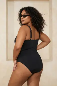 Trendyol Curve Black Effective for thinning Shaping Double breasted Detailed Swimsuit - Image 6
