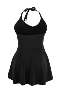 Trendyol Curve Black Barbell Neck Etekli Plus Size Swimsuit - Image 6
