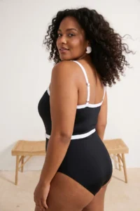 Trendyol Curve Black Biye & Belt Detailed Plus Size Swimsuit - Image 3