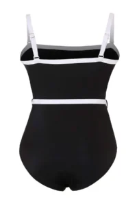 Trendyol Curve Black Biye & Belt Detailed Plus Size Swimsuit - Image 5