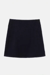 Trendyol Curve DARK BLUE High Waist Button Detailed comfort/Medium Flexible DENIM Plus Size Skirt - Image 6