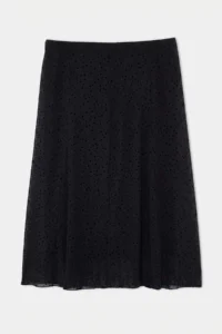 Trendyol Curve Black Puantiye Flok Patterned Knitting Plus Size Skirt - Image 4