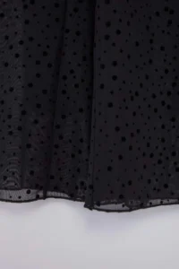 Trendyol Curve Black Puantiye Flok Patterned Knitting Plus Size Skirt - Image 6