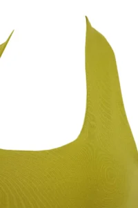 Trendyol Curve Oil Green Soft Flowy Material Crop Knitting Plus Size Tank Top - Image 6