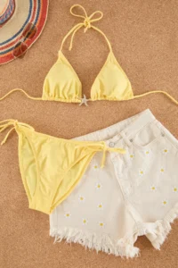 TRENDYOLMİLLA Yellow Triangle Covered Casting with accessories Regular Bikini Set - Image 9