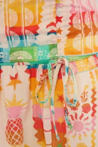 TRENDYOLMİLLA Tropical Patterned Weaving Maxi 100% Cotton Beach Blouse Skirt Set - Image 5
