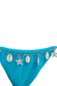 TRENDYOLMİLLA Turquoise Triangle Covered Accessory Detailed Regular Waist High Leg Bikini Set - Image 6