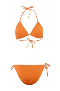 TRENDYOLMİLLA Color Bloklu Double Sided Triangle Covered Regular Waist High Leg Bikini Set - Image 9