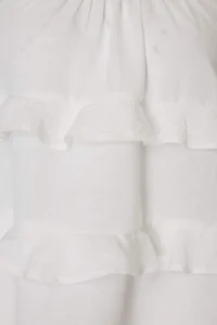 TRENDYOLMİLLA WHITE Weaving Ruffle Detailed Super Mini 100% Cotton Beach Dress - Image 5