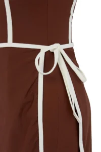 TRENDYOLMİLLA Brown Color Bloklu Piped Barbell Collar Covered 2 Sets Binding Detailed Skirt Swimsuit - Image 5