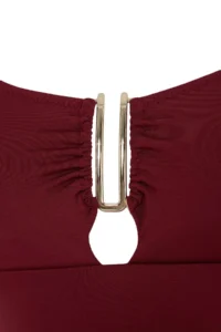 TRENDYOLMİLLA Burgundy with accessories U-Neck Covered Regular Skirt Swimsuit - Image 6
