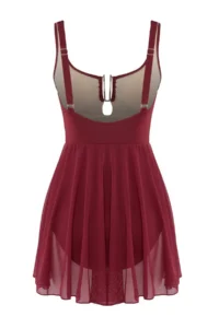 TRENDYOLMİLLA Burgundy with accessories U-Neck Covered Regular Skirt Swimsuit - Image 7