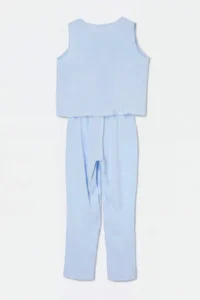 Drop by TrendyolMilla BLUE Crew Neck Sleeveless Pantolonlu Rahat Pattern Top and Bottom Set - Image 5