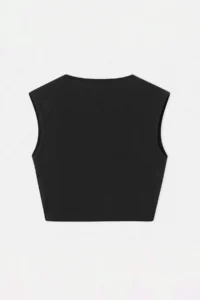 Drop by TrendyolMilla Black Crop Front with buckle Sleeveless Waist Sitting Lycra Blouse - Image 5