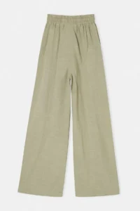 Drop by TrendyolMilla Khaki Elastic Waist Wide Leg Cotton Pants - Image 5