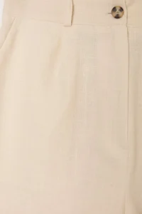 Drop by TrendyolMilla Beige Elastic Waist Wide Leg Cotton with pocket Pants - Image 2