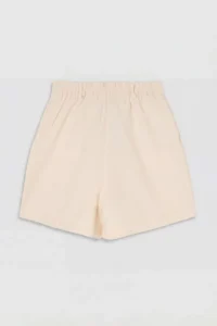 Drop by TrendyolMilla Beige Elastic Waist Wide Leg Cotton with pocket Pants - Image 3