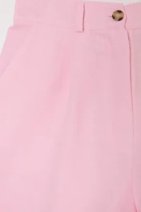 Drop by TrendyolMilla PINK Elastic Waist Wide Leg Cotton with pocket Pants - Image 2